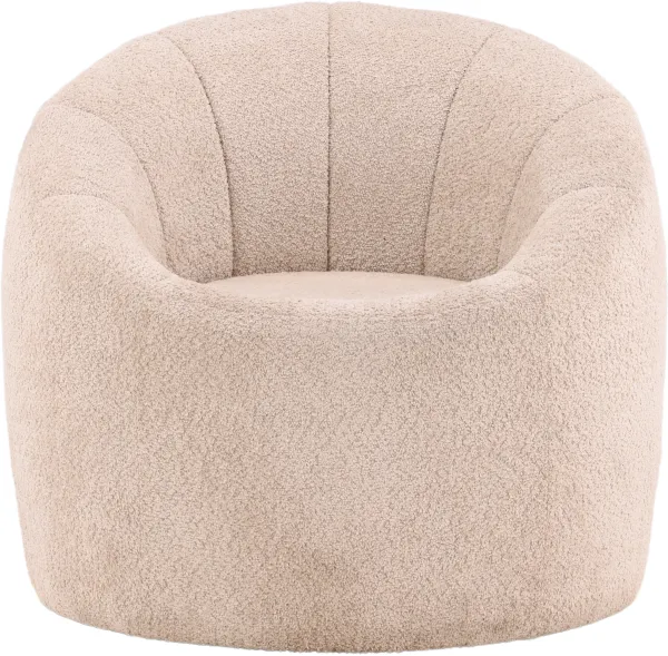 VENTURE DESIGN Warren loungestol - beige bouclé tyg