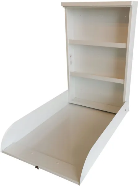 Väggmonterat metallskötbord Vit