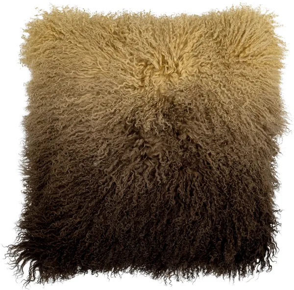 BLOOMINGVILLE Pansy Kudde, Brun, Lammull Tibetansk B: 50cm, L: 50cm