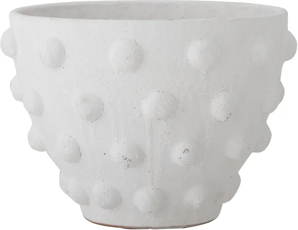 BLOOMINGVILLE Rokiya Dekorativ Kruka, Vit, Terrakotta